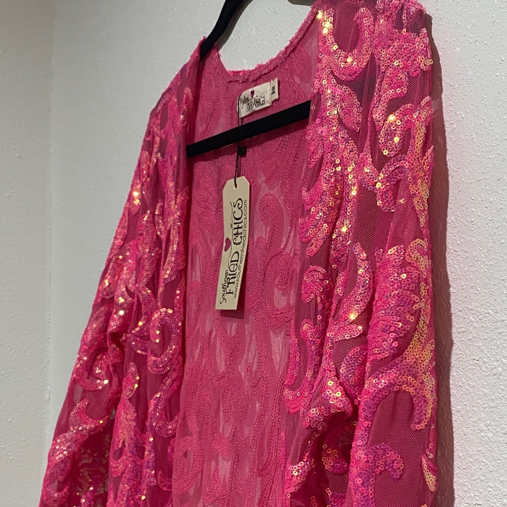 Southern Fried Chics Hot Pink Sequin Duster - Picture 8 of 10